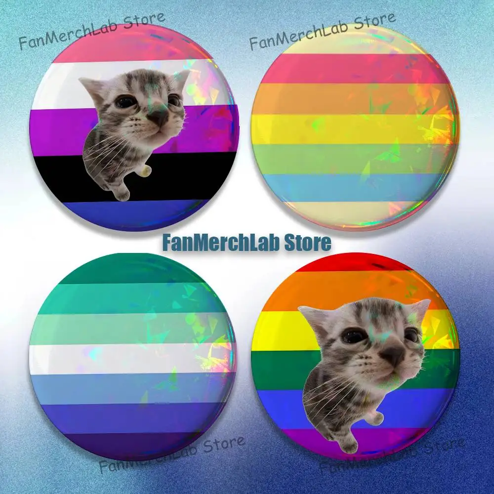 

LGBT Rainbow Flag Gay Lesbian Brooches for Backpack Jewelry Accessories Gift Round Creative Anime Badge Brooch on Gifts