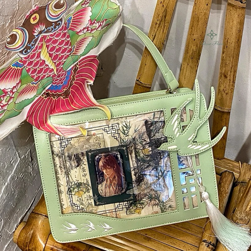 

Новый оригинальный дизайн Ita сумки милая девушка прозрачная сумка женские сумки Y2k модная сумка через плечо с кисточками «сделай сам»