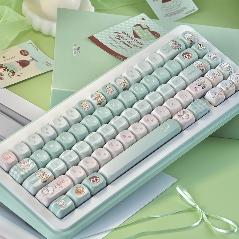 

Light and Night Love Sariel Theme Keycaps Set PBT MOA Profile 141keys Custom Original Handmade Keycaps for Mechanical Keyboard