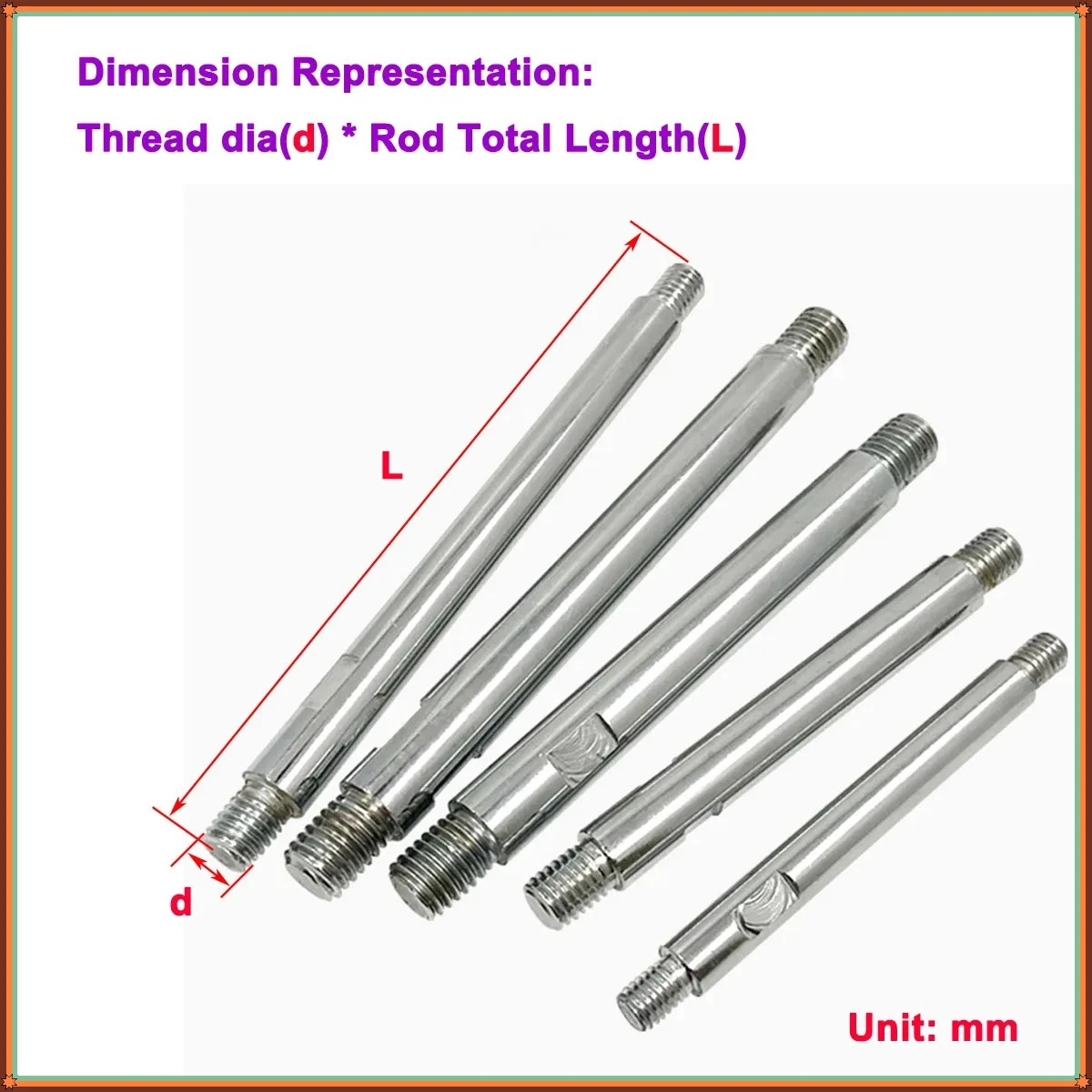 M8 M10 M12 201 Stainless Steel Double Head Thread Screw Spherical Long Control Lever for Machine Tool Equipment Handle Knob