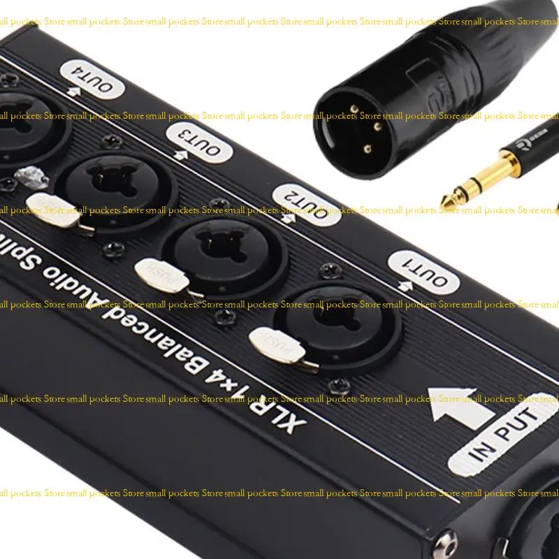 R1WD 6.5mm 1 dalam 4 Out 3pin Box Splitter Distribusi Profesional Distribusi Tanah Ground Kotak 1 hingga 4 Peralatan Studio