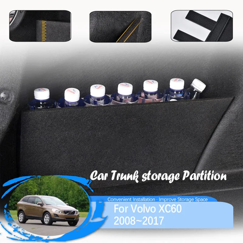 

For Volvo XC60 2008~2017 Car Cargo Storage Partition Wood Back Trunk Pad Inner Parts Left Right Cover Organizers Auto Accessorie