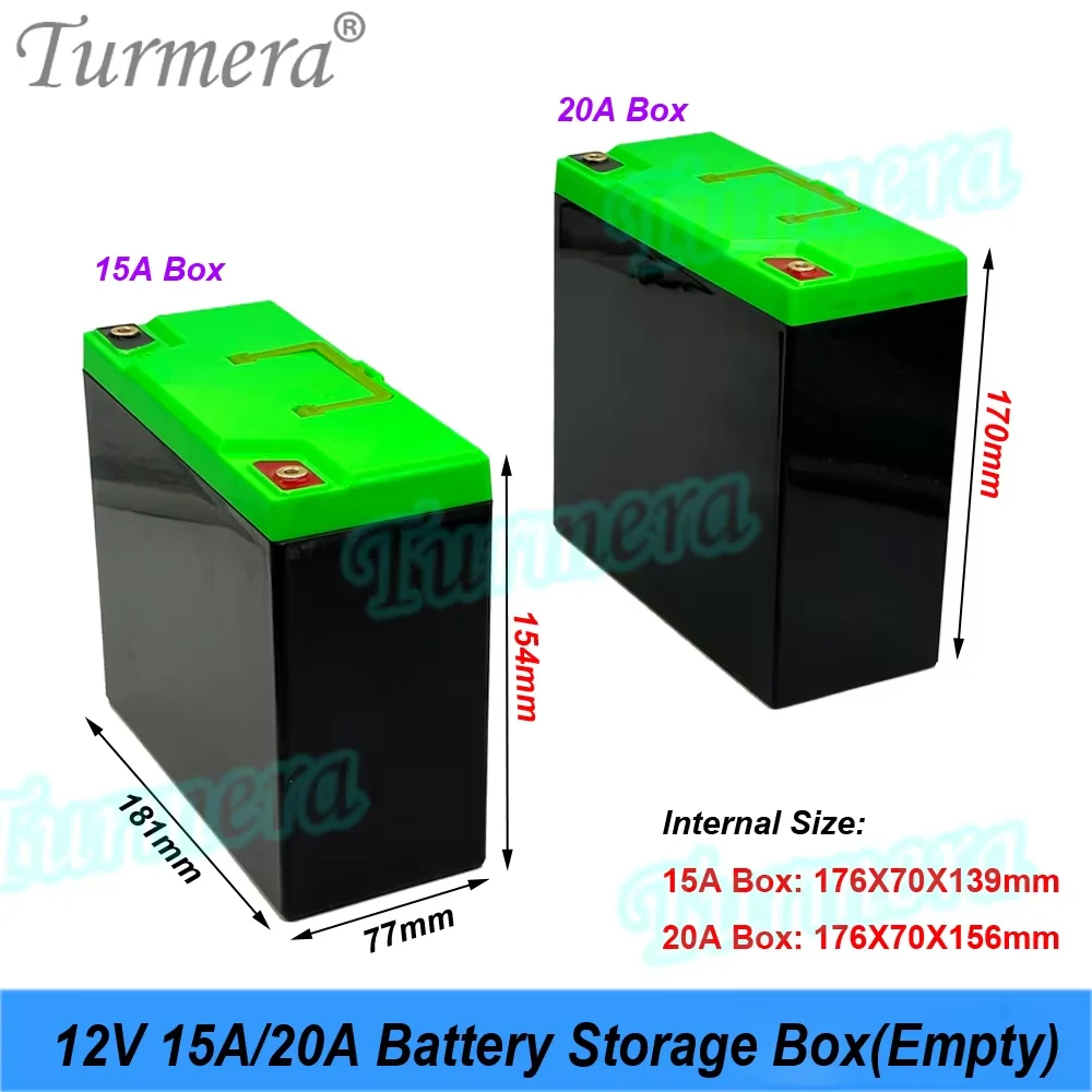 Turmera 12 V 15 A 20 A Batterie-Aufbewahrungsbox mit Hand-M5-Schraube für DIY 18650 32700 33140 12 V 24 V unterbrechungsfreie Stromversorgung