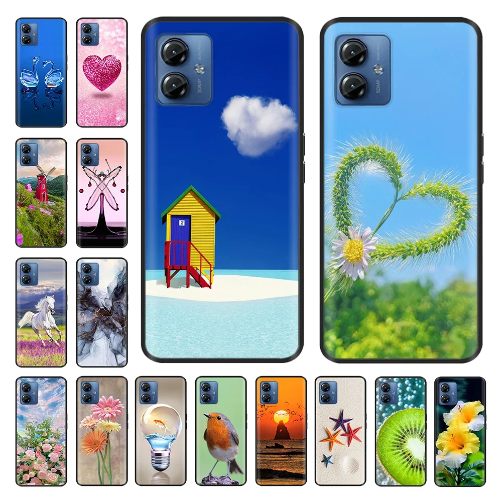 For Motorola Moto G14 Case 2023 Soft TPU Silicone Back Cover for Moto G14 4G Phone Case on MotoG14 XT2341-4 Black Fundas Capas