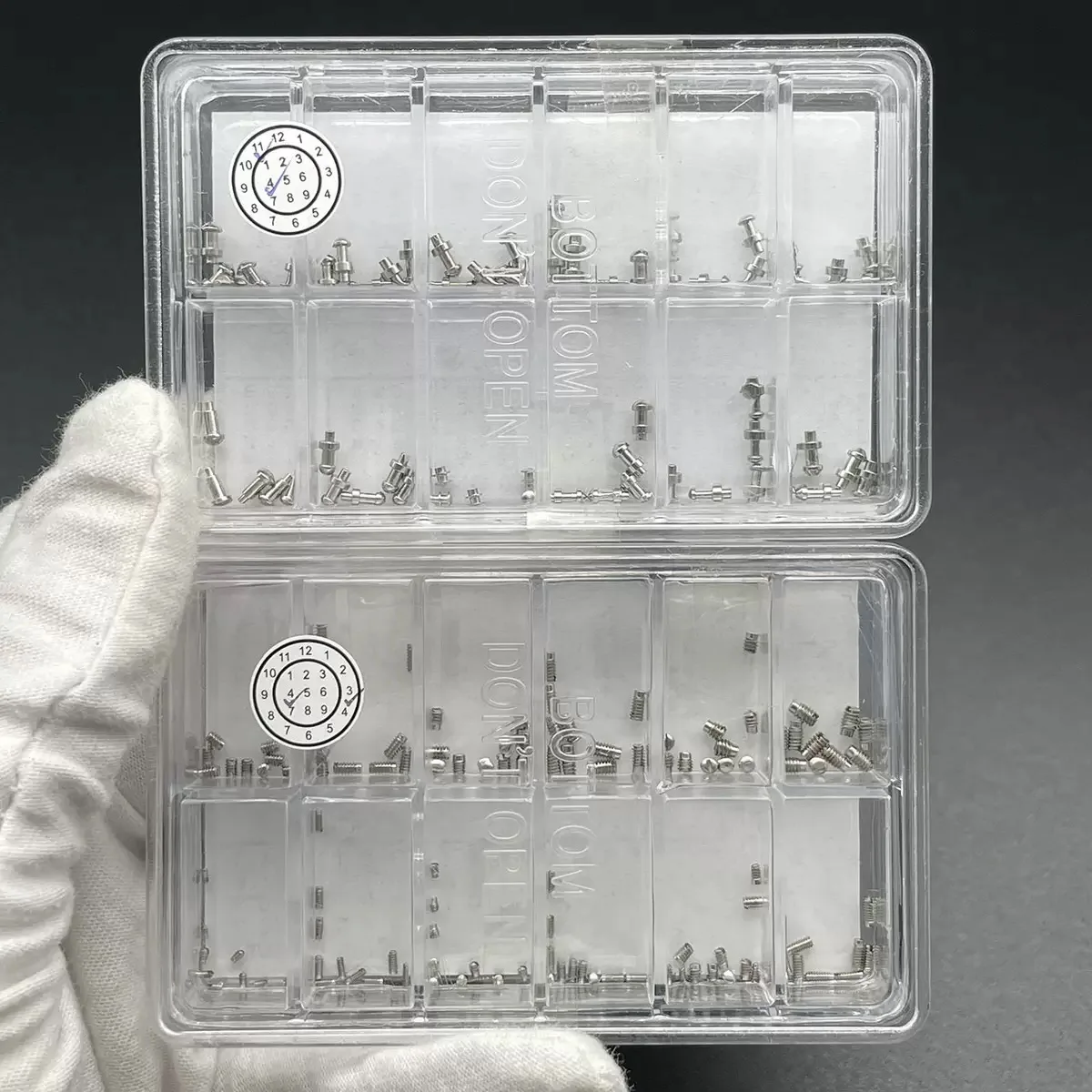 Watch Screws Parts 18 Sizes Stainless Steel Mini Screw Slotted Screw For Watch Back Case Glasses Repairing Accessories