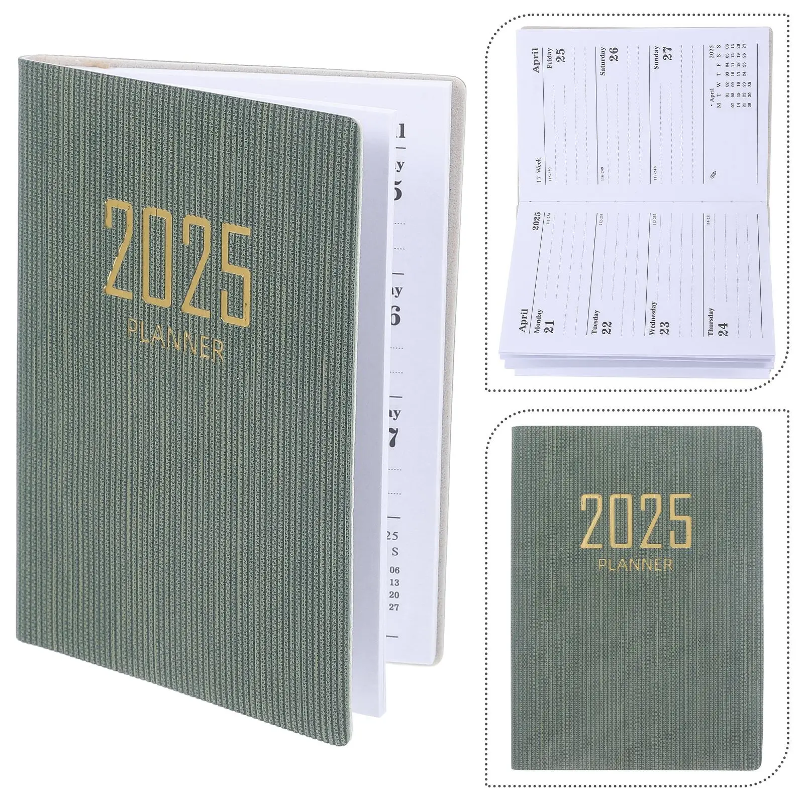 Pequeno 2025 ano a7 diário pocketbook diário semanal planejador diário bloco de notas agenda organizador inglês agenda livro