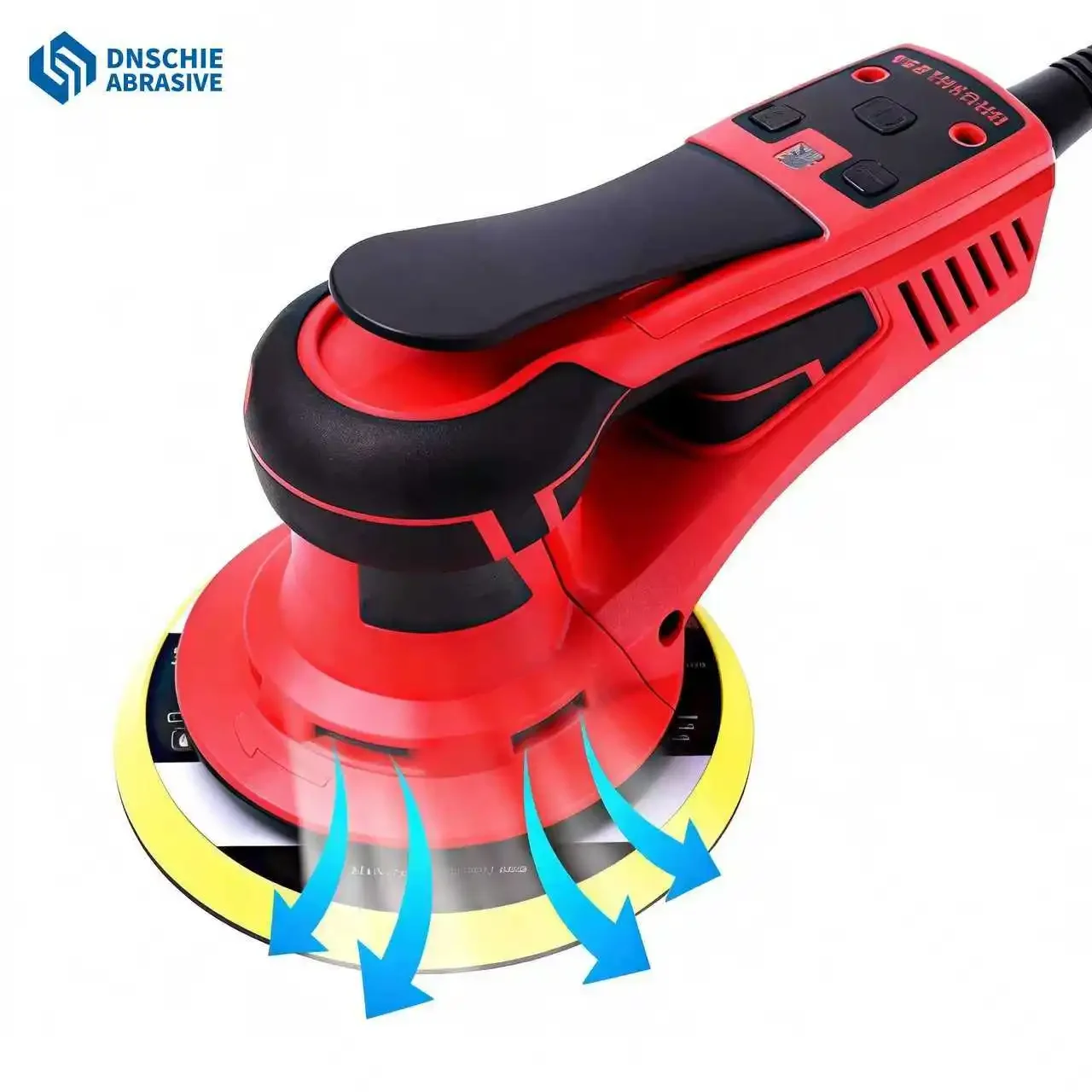 6inch 350W Variable Speed 10000RPM Professional Grade Electric Sander Aluminum Oxide Hook Loop Pad 3-Year Warranty DIY Wood