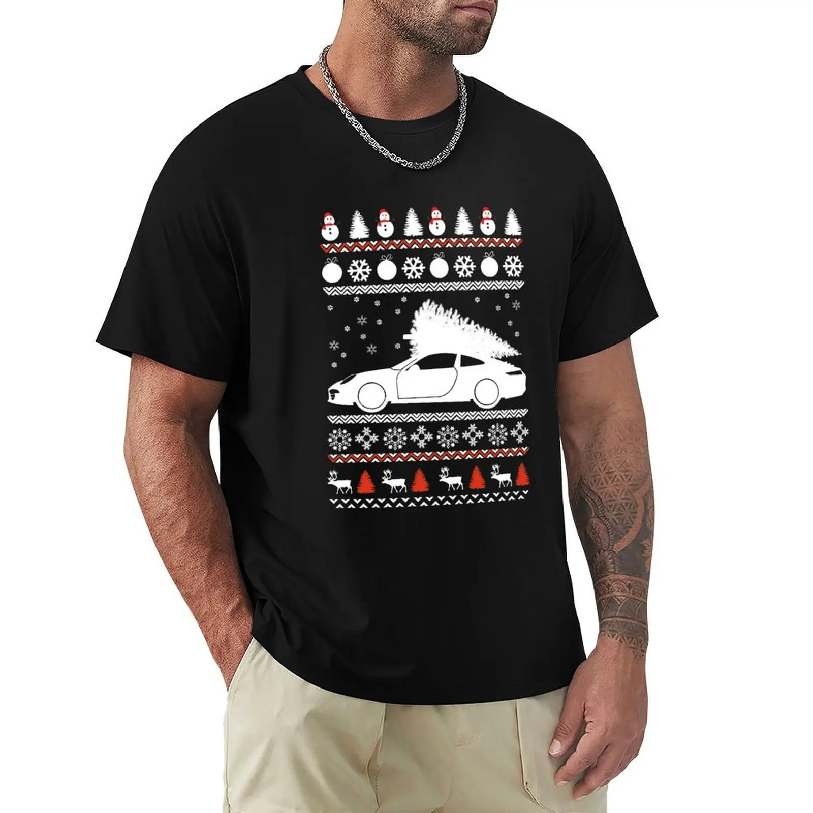

Ugly Christmas Sportscar T-Shirt graphic t shirts cute tops affliction shirts plus sizes mens t shirt
