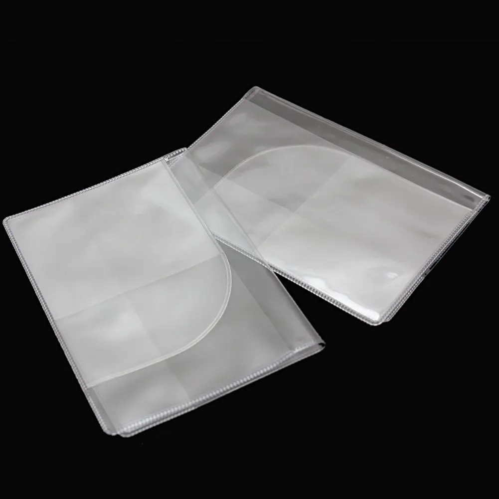 2 x Fashion Transparent Passport Holder Cover Case Travel Wallet Protector Folder