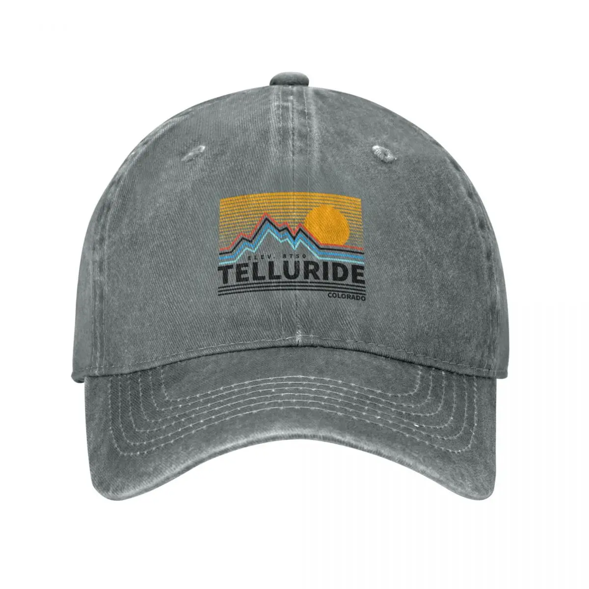 Telluride Colorado Vintage Retro Hiking, Snowboarding Adventure Skiing Mountain Baseball Cap Golf Cap Golf Man Women's