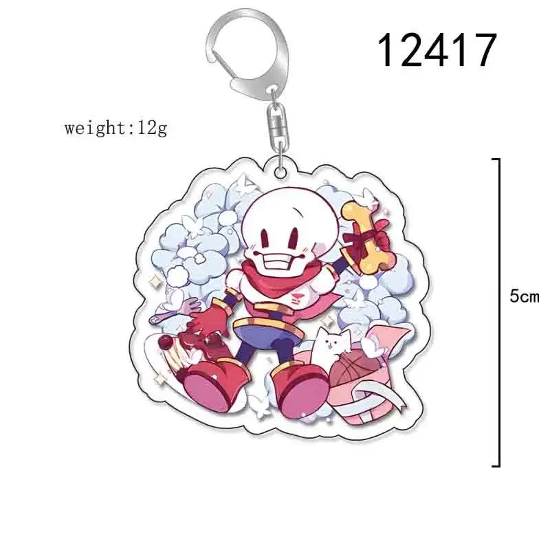 Game Undertale Sans Keychain Cosplay Papyrus Sans Pendant Bag Accessories Car Key Ring Cartoon Badge Jewelry Fans Gift