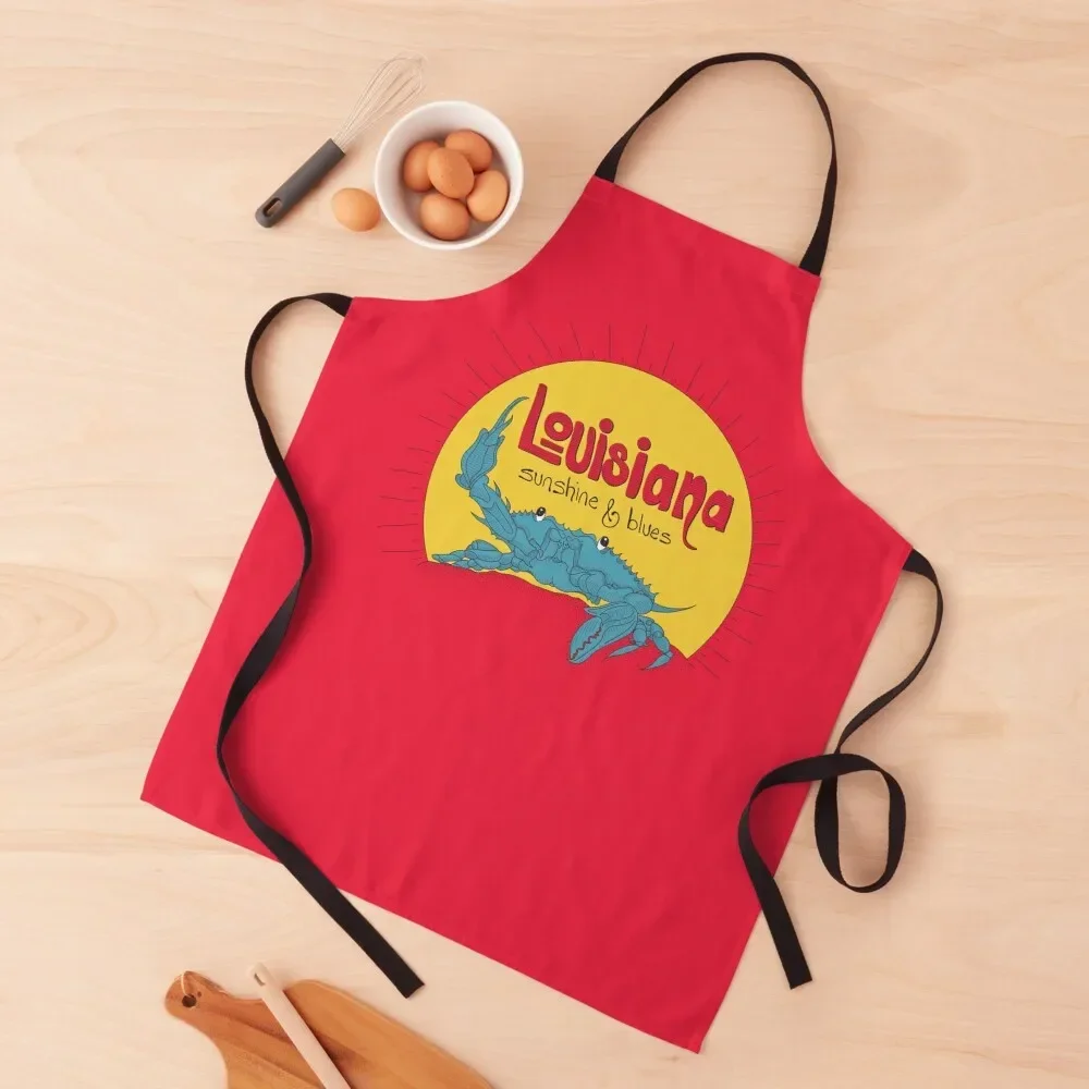 Louisiana Sunshine & Blues Apron Customizable Woman Kitchen Special Accessories Apron