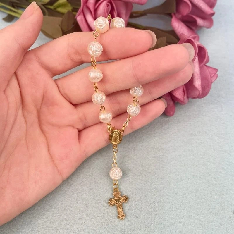  Baptism Rosary Beads Finger Baptism Rosaries Acrylic Finger Rosaries Party Gift