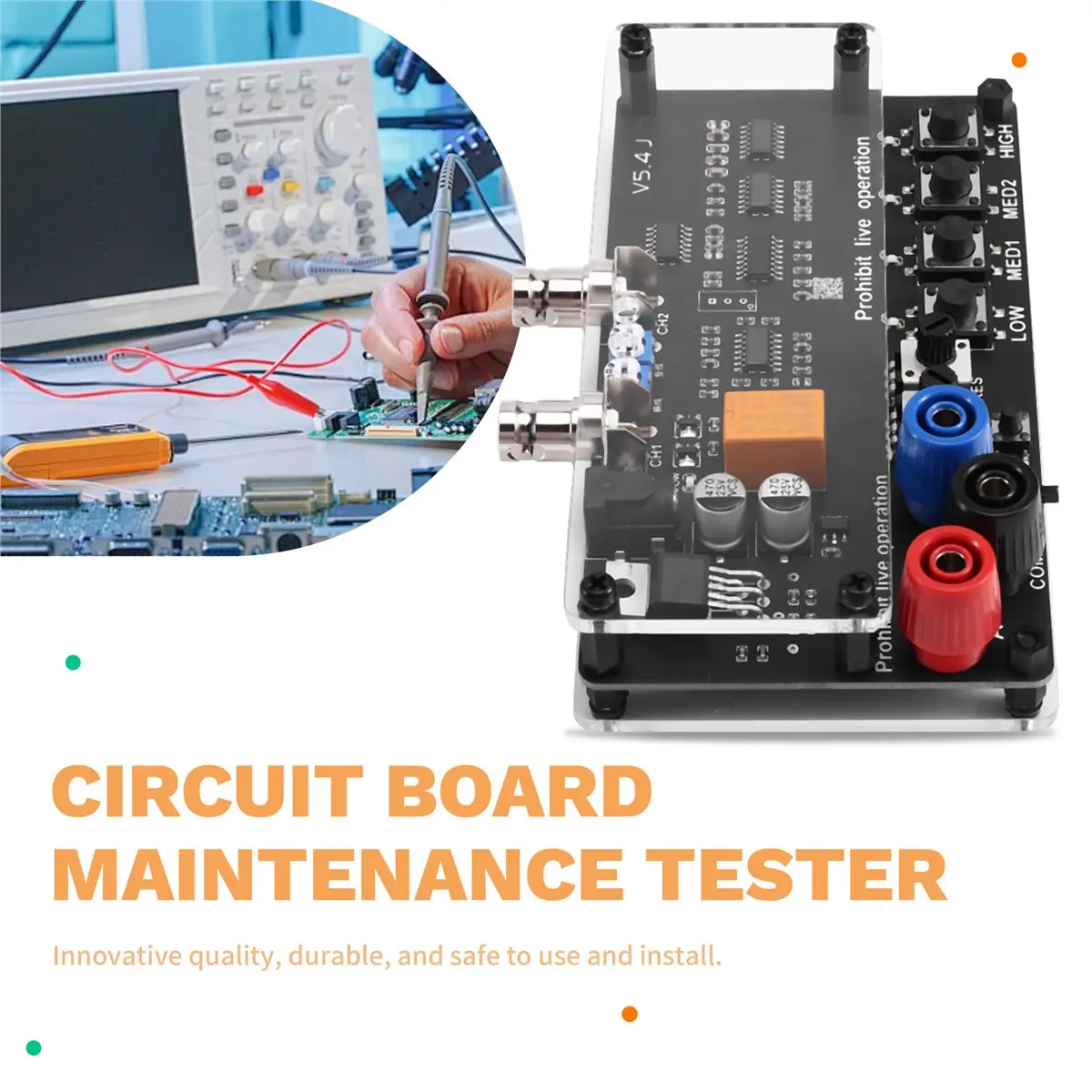 (DT37) VI Curve Tester Two-Channel Input (Acrylic Version Alternating Display) Shows Four Test Frequencies US Plug