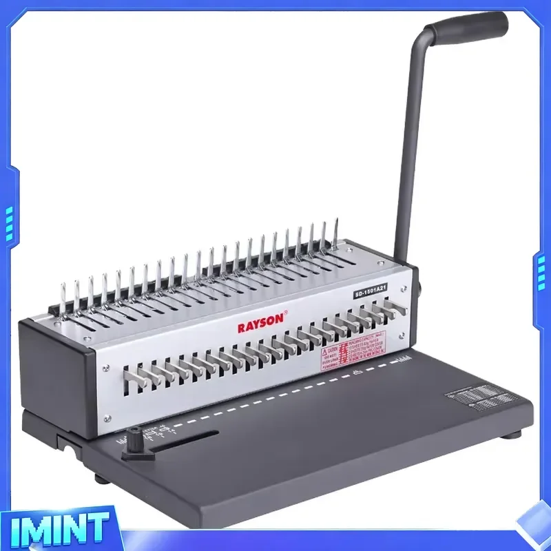 Factory Comb Book Binder Rayson SD-1501A21 Coil Rubber Ring Commercial Office Comb Book Binding Machine
