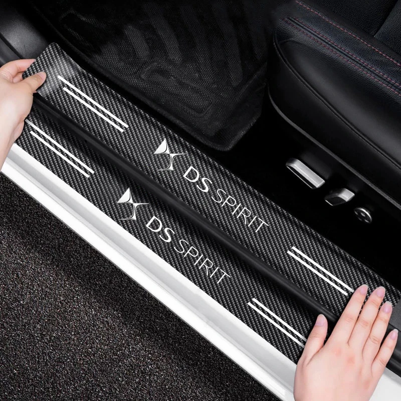 5Pcs Car Logo Threshold Door Sill Protector Anti Scratch For DS DS4S DS5 5LS DS3 DS4 DS6 DS7 DS9 WILD RUBIS SPIRIT E-Tense Decor