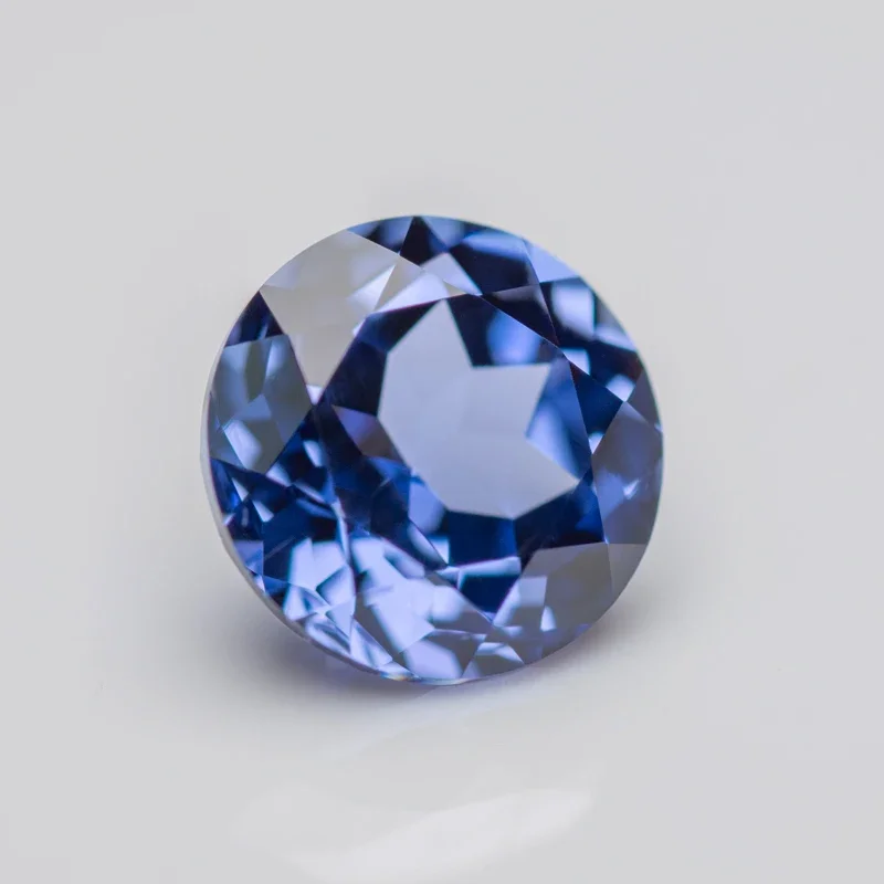 Lab Grown Sapphire Round Cut Cornflower Color DIY Charms Jewelry Making Ring Necklace Earrings Main Materials Certificate