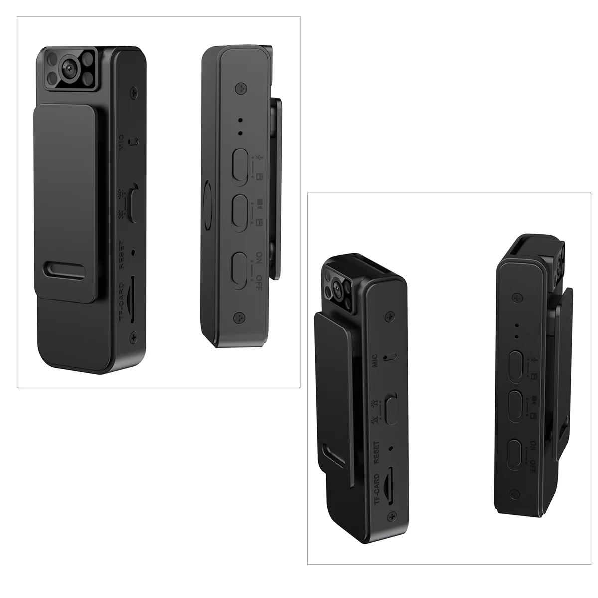 HD 1080P Noise Reduction Camera, Convenient Back Clip Night Vision Recorder, Portable Wearable Video Recorder (Basic)