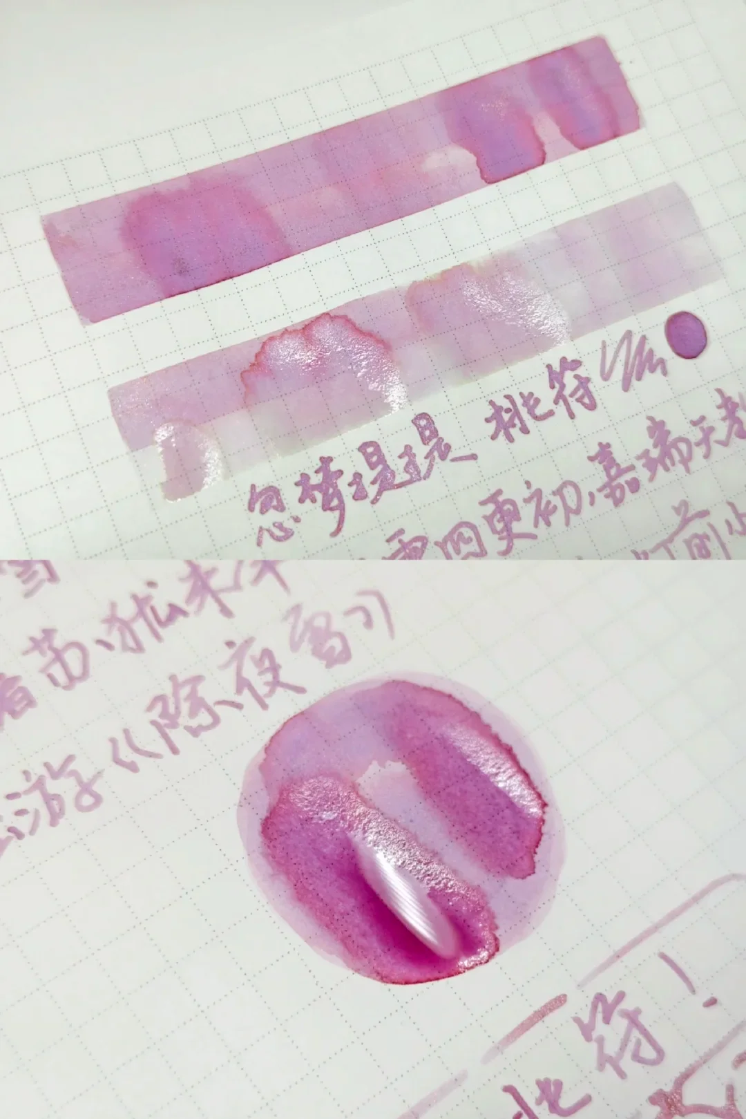 Dream Ink, Peach Blossom Charm Shimmer Glitter Shading  Ink , Hand Account   Sheen Ink 