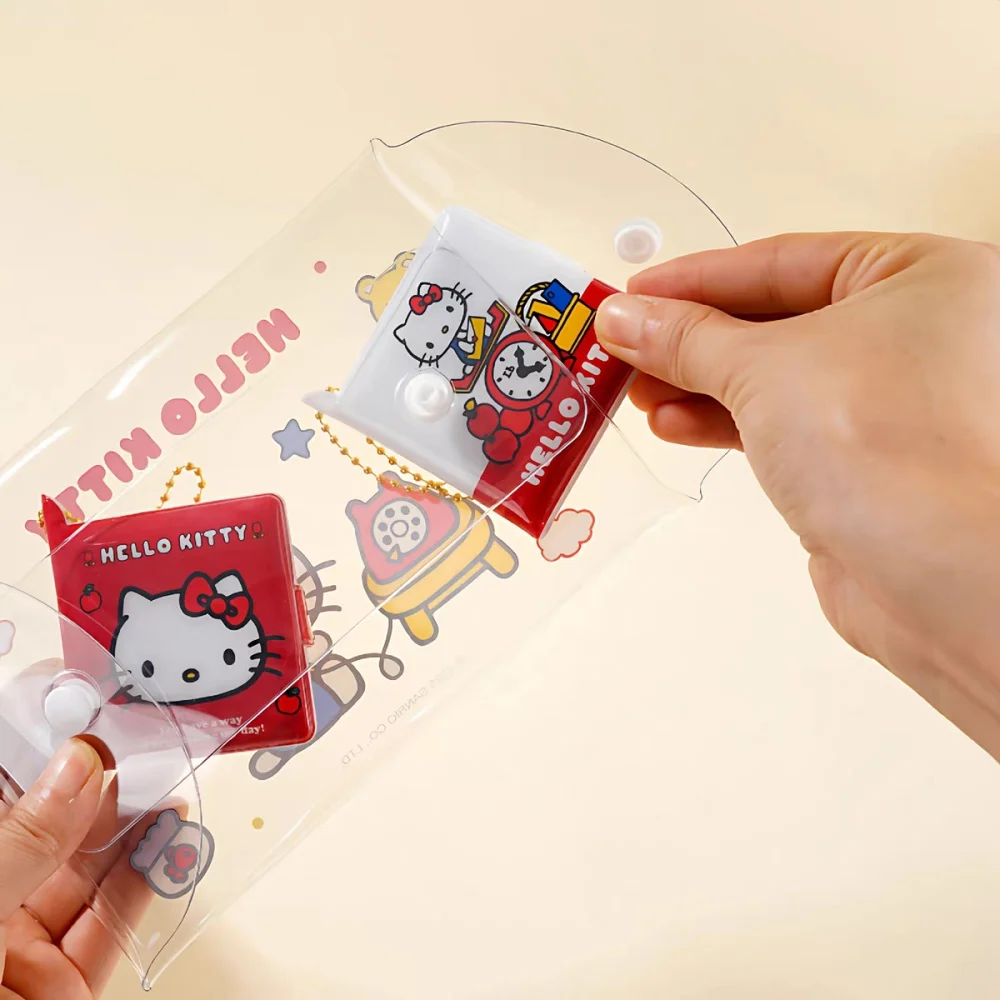 Genuine Hello Kitty PVC Snap Pouch Cute Sanrio Portable Travel Organizer For Cosmetics Stationery Daily Tiny Accessories Storage view 5