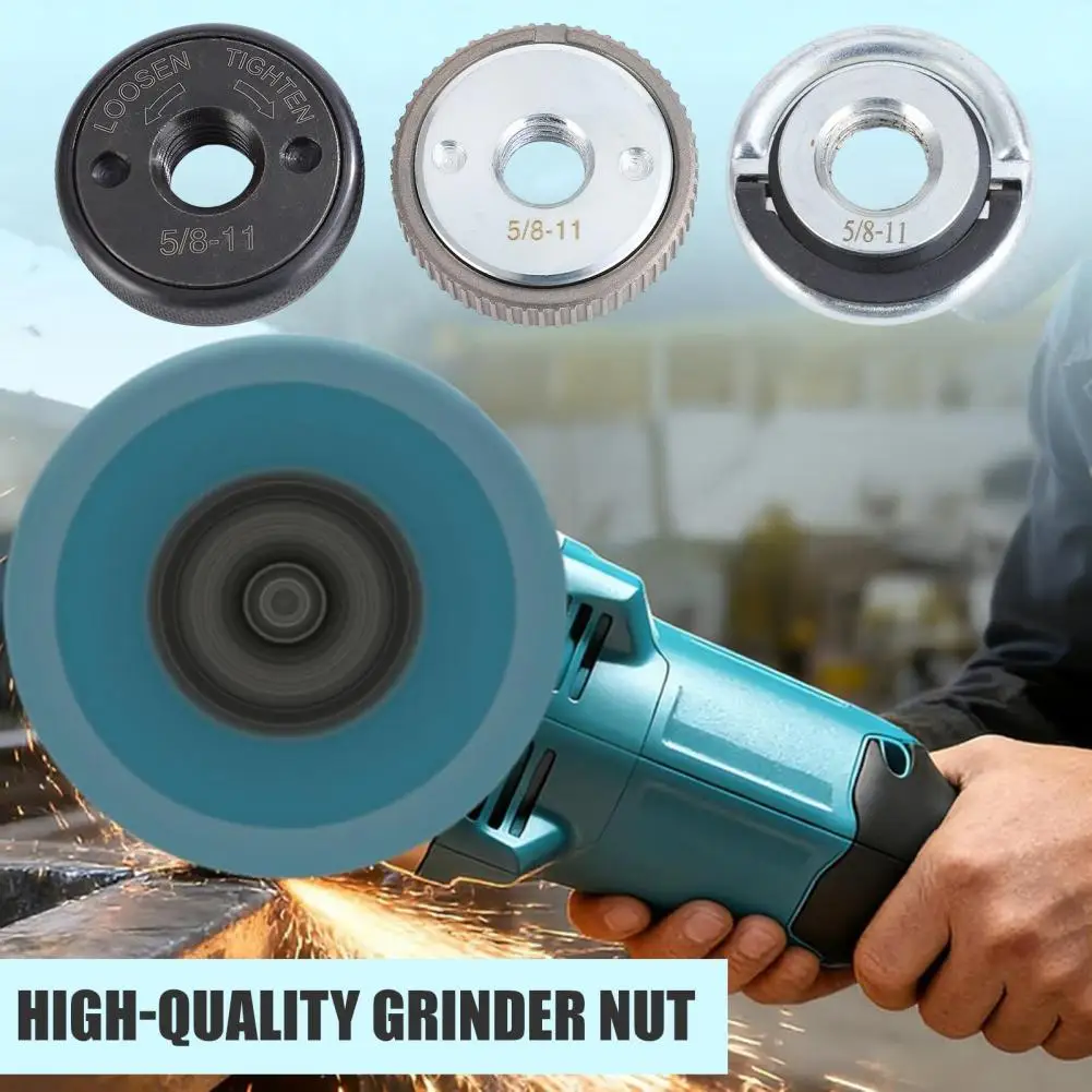 Angle Grinder Flange Locking Nut 5/8-11 Threaded Quick Change Tool Self-Locking Secure Fit Pressure Plate Angle Grinder Tool Nut
