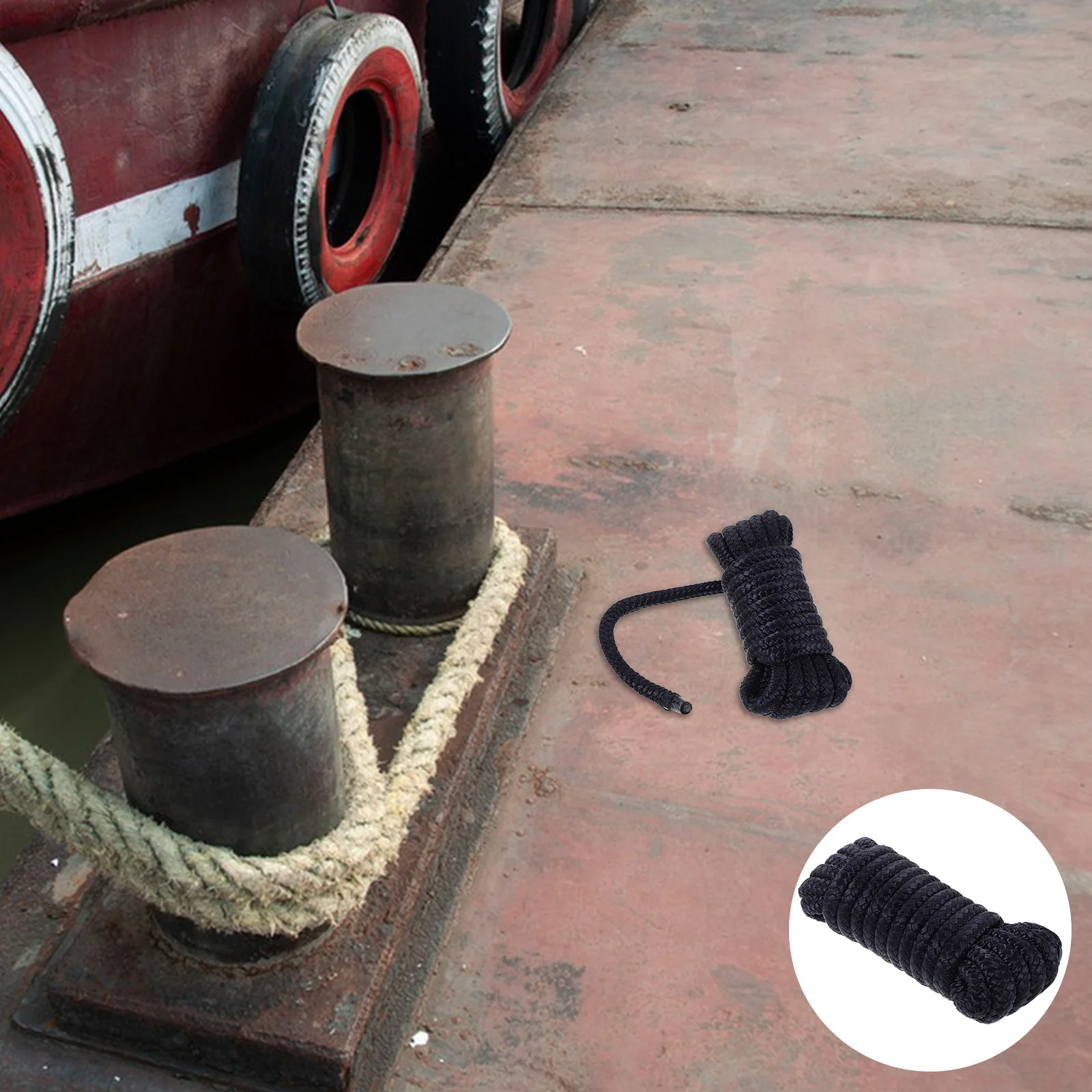 

3/8Inx15Ft Nylon Bumper Rope Heavy Duty Marine Mooring Line For Yacht Dock Safety Durable Boat Dock Lines Yacht Mooring Rope