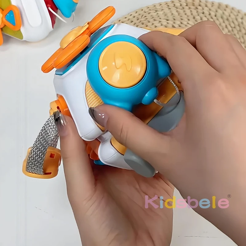 Busy Cube Sensory Toddler Toys Activities Baby Toy 0-3 Year Old Airplane Plane Car Travel Activities Early Education Fidget Gift