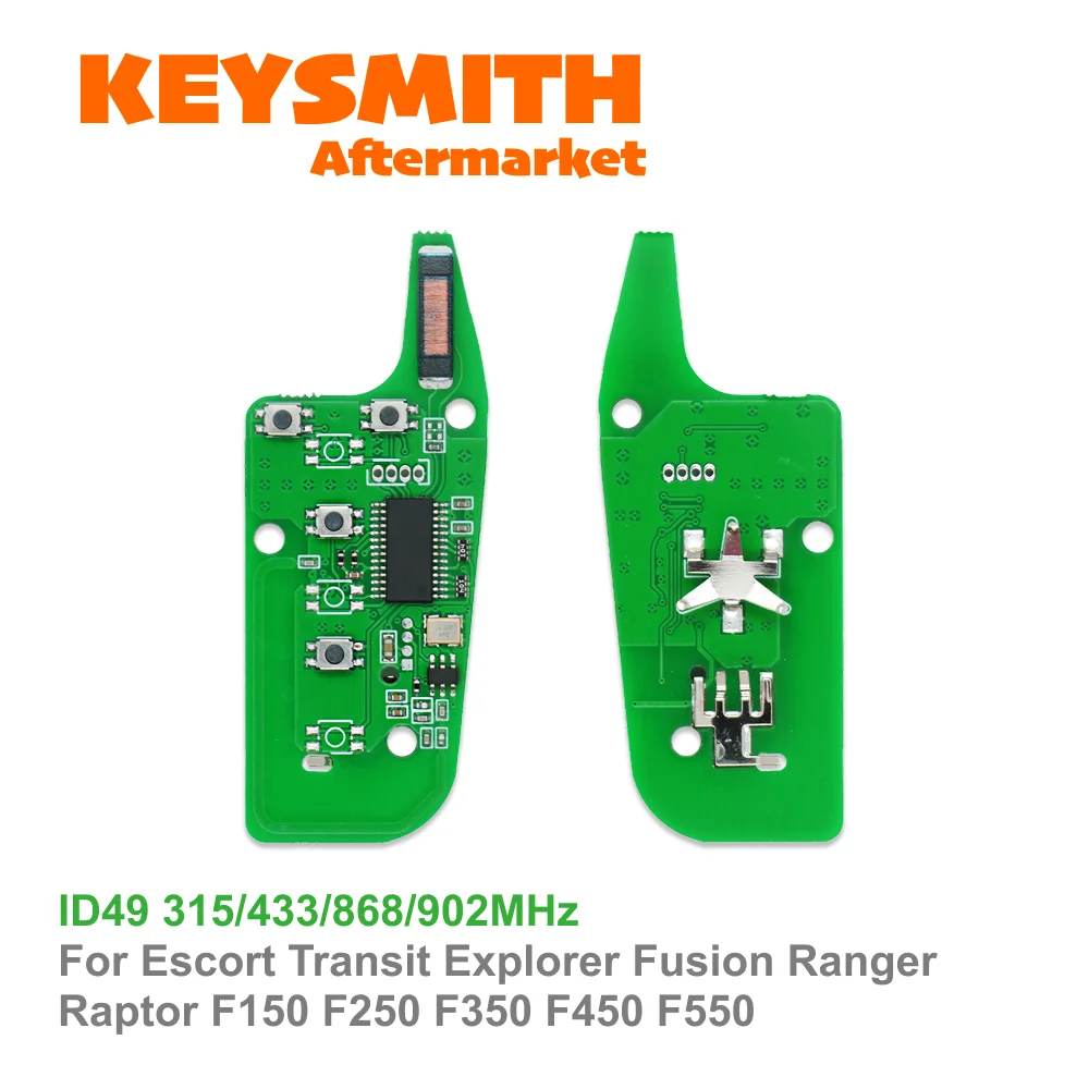 

KEYSMITH ID49 Chip 315/433/868/902MHz Car Remote Key For Ford Escort Transit Explorer Fusion Ranger Raptor F150 250 350 450 550