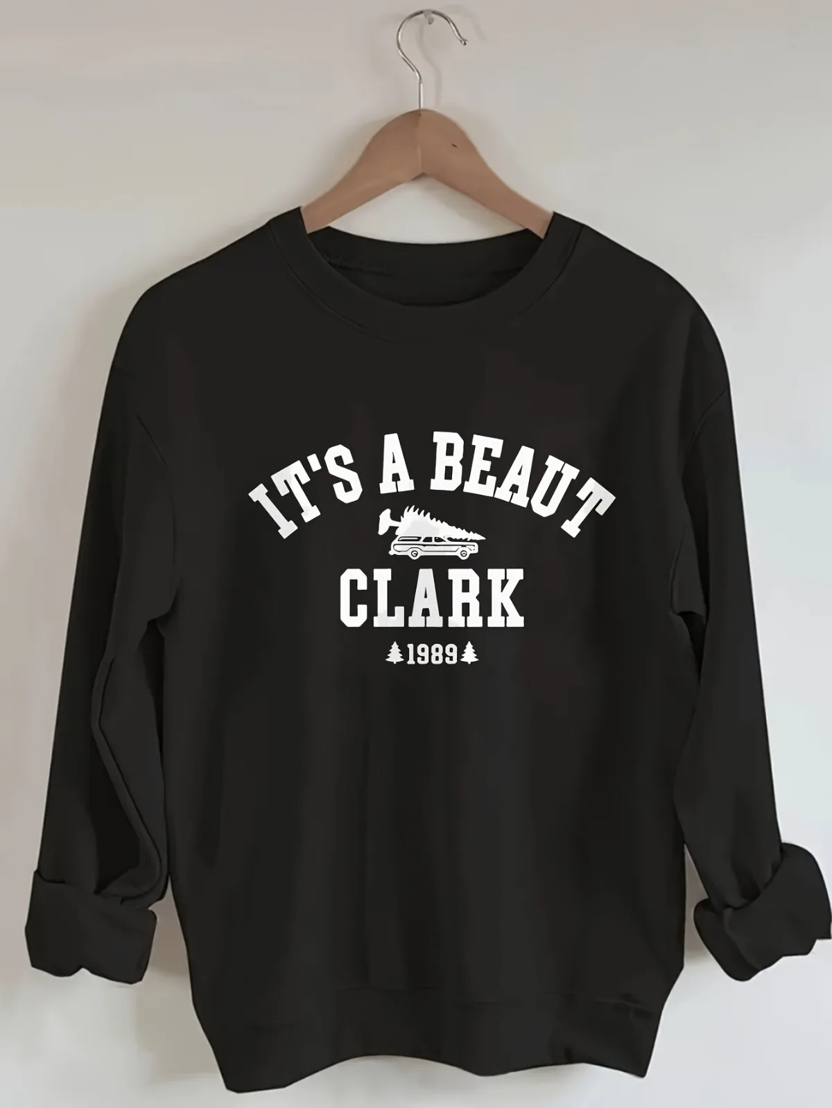 여성 캐주얼 패션 영어 문자 패턴 프린트 풀오버 긴 소매 라운드 넥 스웨트셔츠 기계 세탁 가능 휴일 선물