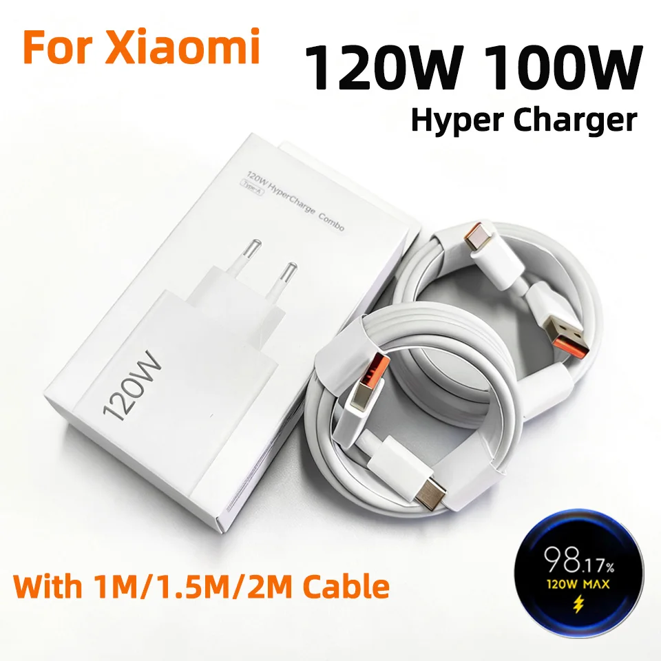 

Зарядное устройство USB-C 120 Вт для Xiaomi, адаптер для сверхбыстрой зарядки, для Mi 17 Pro, 14T, 15, 12T, Poco F8, F7 Ultra, Redmi Note 13