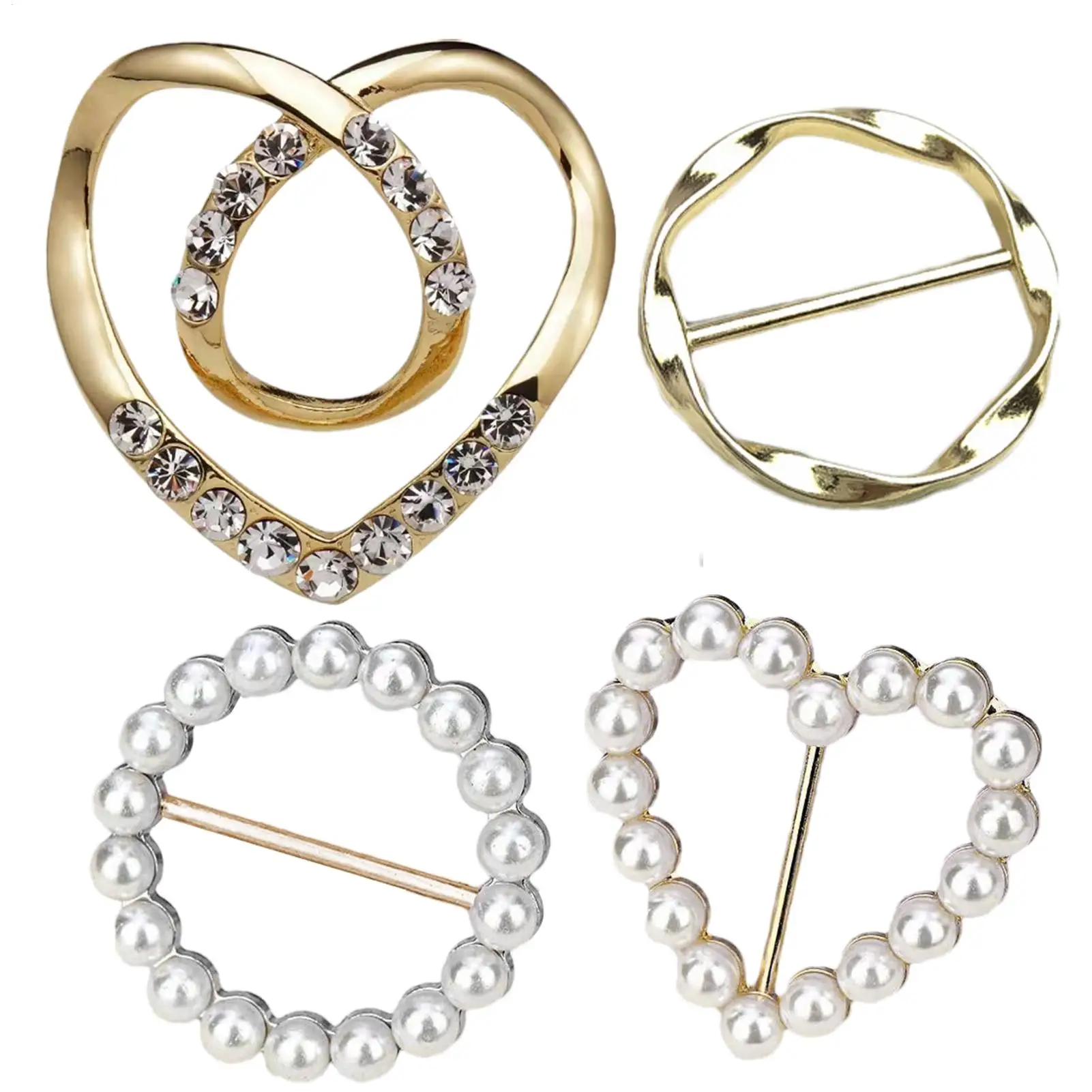 

4pcs Metal Ring Waist Button Clothes Corner Knot Button Ring Shirt Hem T-shirt Scarf Buckle Clothes Decoration Accessories
