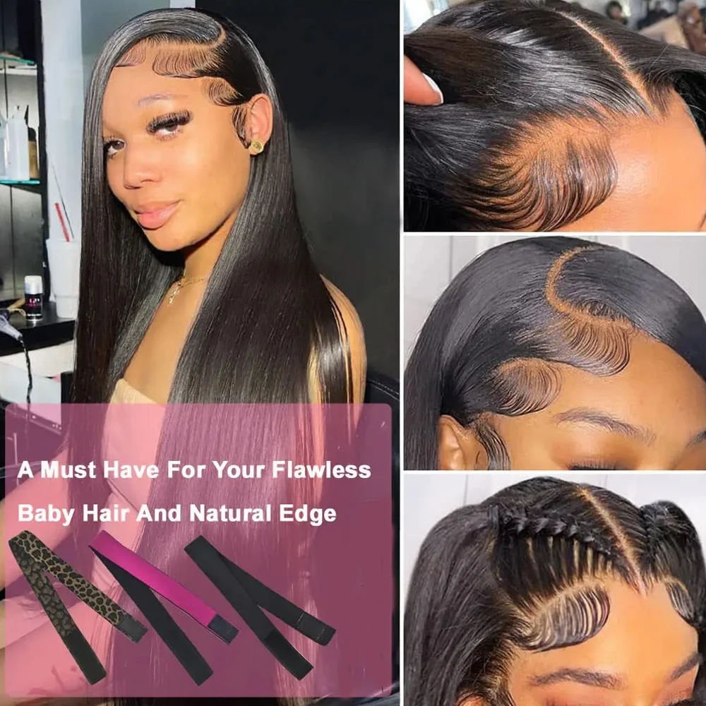 5 قطع من الأربطة المرنة للشعر المستعار، أربطة ذوبان حافة شعر مستعار أمامي قابلة للتعديل للنساء، بدون إبزيم سحري متعدد الألوان لعيد الميلاد /*. .