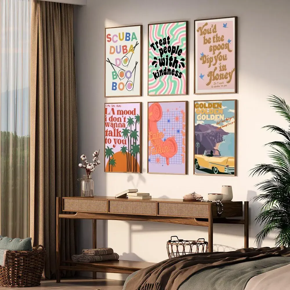 1PC Harris Styles Lyrics Art Retro Print Poster Paper Waterproof HD Sticker Bedroom Entrance Home Living Room Bar Wall Decor
