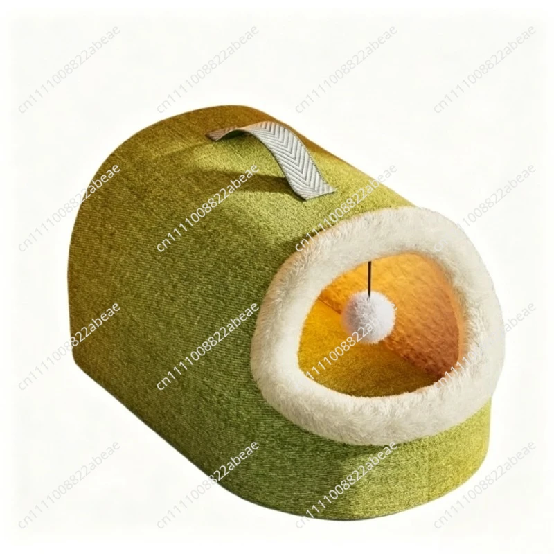 Heated Cat House for Winter, Enclosed Warm Kitty Bed with Thermostat, Safe Electric Heated Pet Pad for Indoor Cats