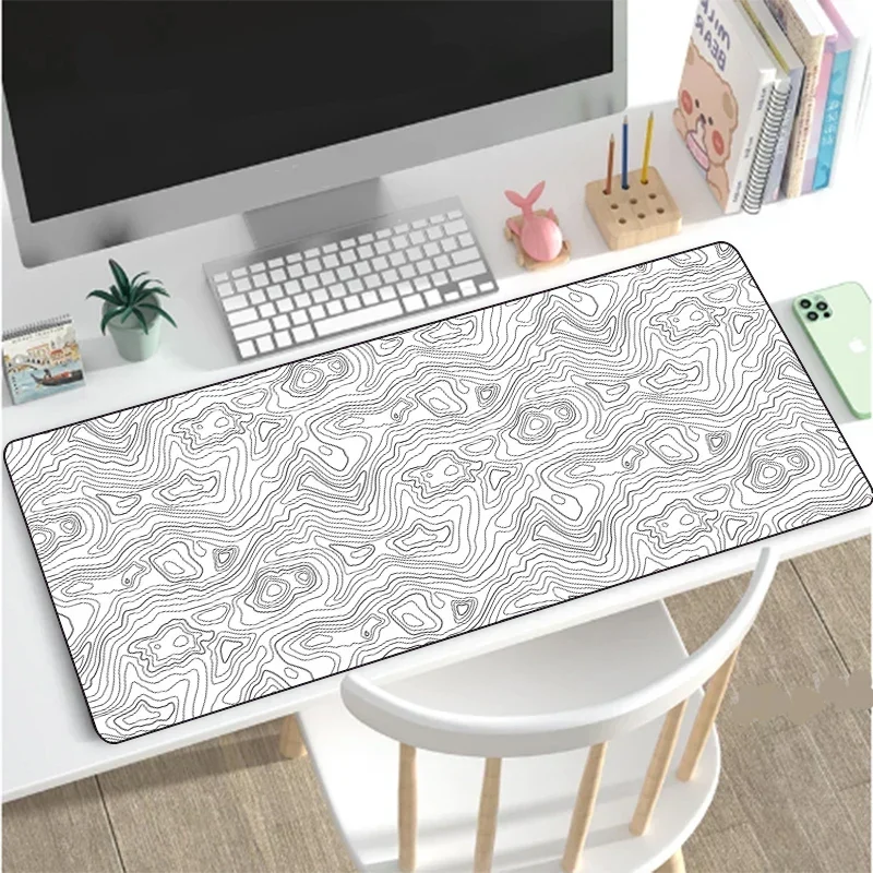 Big Art Mousepad White Black Desk Protector Pad on The Table Pads Computer Mat Xxl Mouse Pad Extended Pad Deskmat Office Carpet