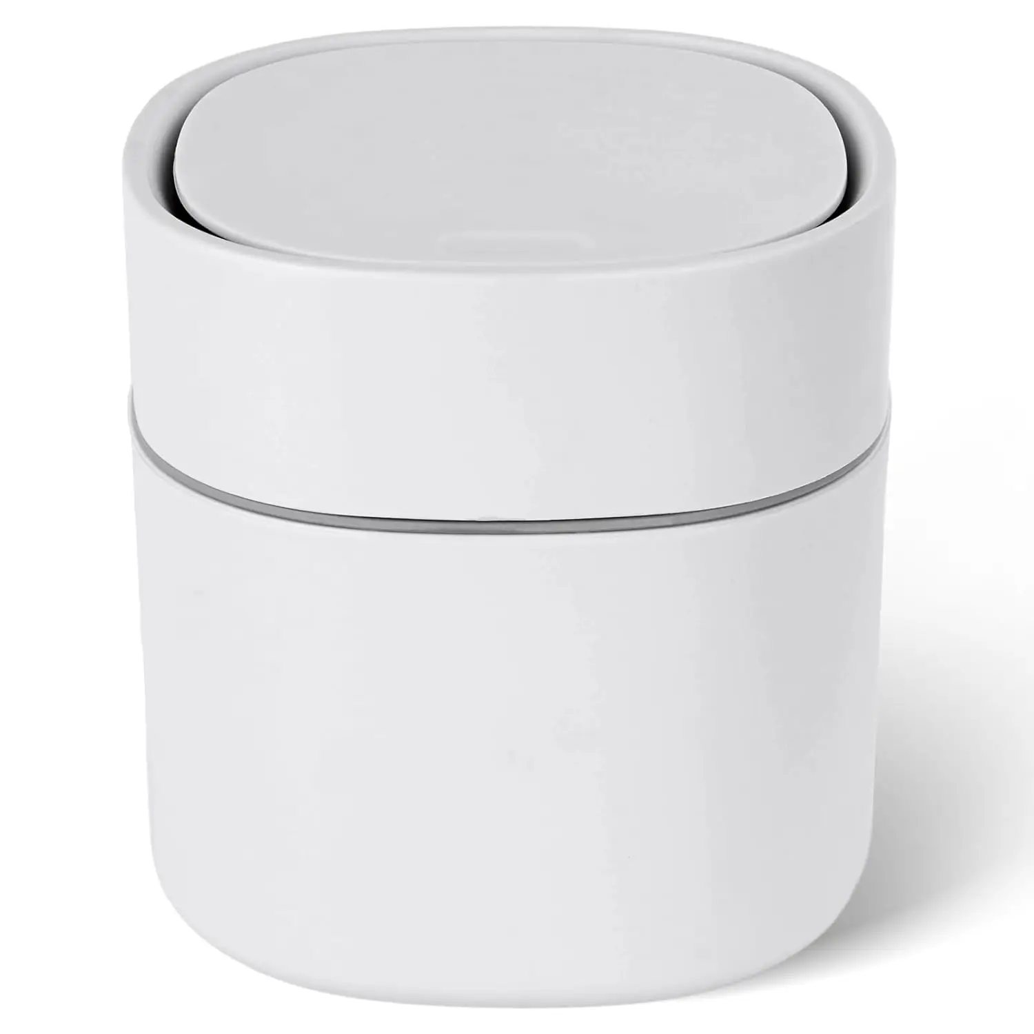 Mini Trash Can, Countertop Trash Can Tiny Garbage Bin Small Trash Can Plastic for Bathroom Office Kitchen Coffee Table White