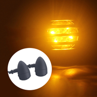 2Pcs Motorcycle Turn Signal Indicator Blinker Light Vintage Universal Motorbike 12V LED Sequential Flowing Flashing Mini Lamp
