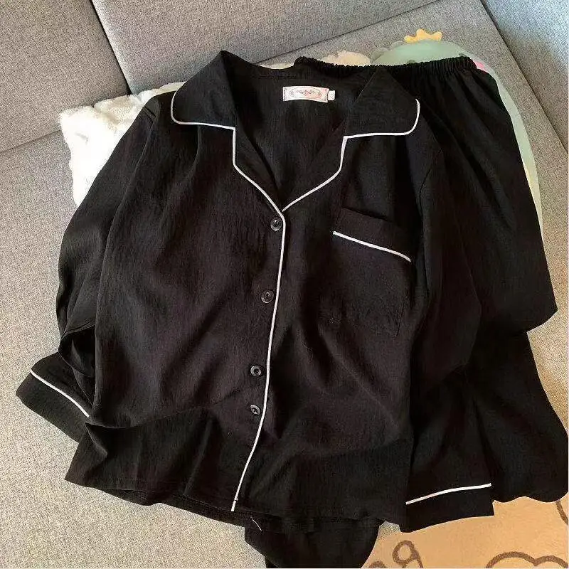 بيجامة نسائية جديدة رفيعة بأكمام طويلة لعام 2025 للربيع والخريف ملابس منزلية فضفاضة برسوم كارتونية حلوة وجذابة مجموعة ملابس منزلية عصرية مثيرة #3