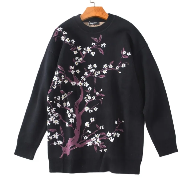 

High Quali Thi Long Sve round Ne Knitted Wool Sweater Loose Fit Warm Autumn Winter Women's Faion Commute Sle