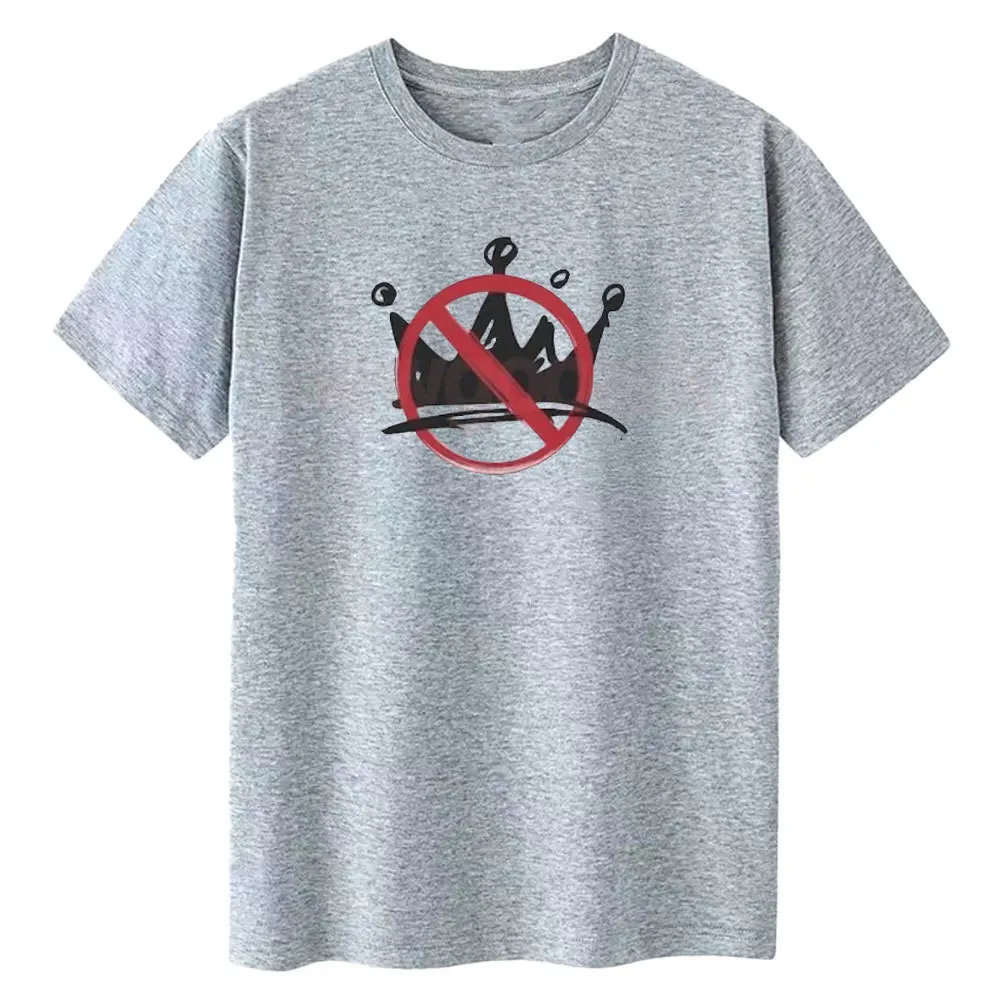 No Kings in America Woman Man Shirt Crown No Kings Shirt Graphic T Shirts Casual Outdoors Cotton Breathable Short-sleev