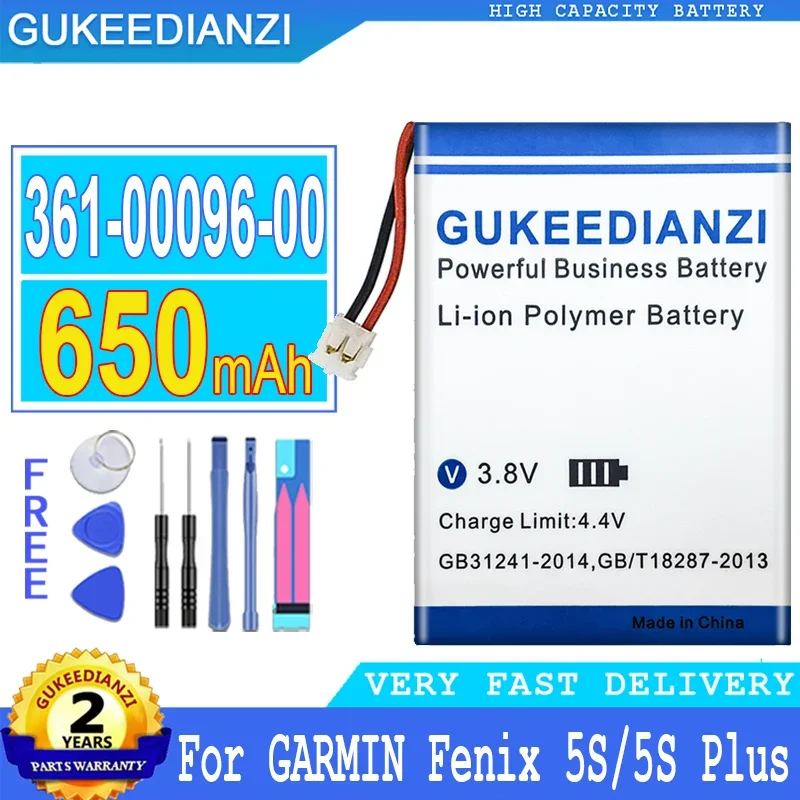 

GUKEEDIANZI Rechargeable Battery 361-00096-00 650mAh For GARMIN Fenix 5s Fenix 5s Plus 5sPlus Big Power Bateria Baterij