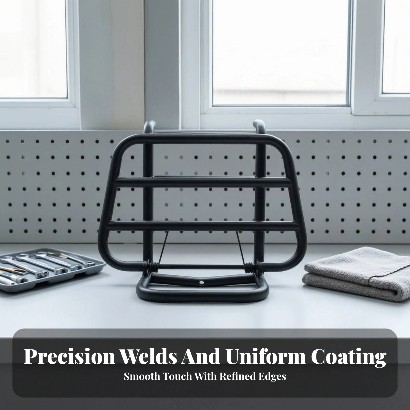 Front Luggage Rack with Mounting Brackets Sturdy Front Luggage Rack Compact Long-Lasting for Commuters, Everyday Errands