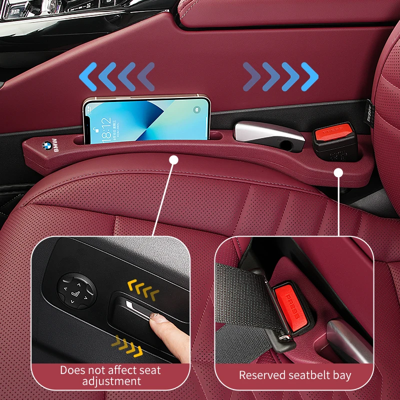 Car Seat Gap Filler For BMW 5 Series G30 G60 G32 G20 G01 G05 F10 F30 F15 E90 Center Console Side Anti-Drop Organizer Accessories