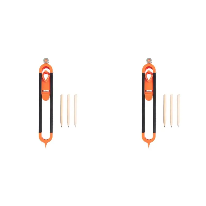Y39A-Contour Measuring Tool With Lock For Pencil - Wood Scribe Tool Edge Corner Measuring Profile Duplicator With 6 Pencils