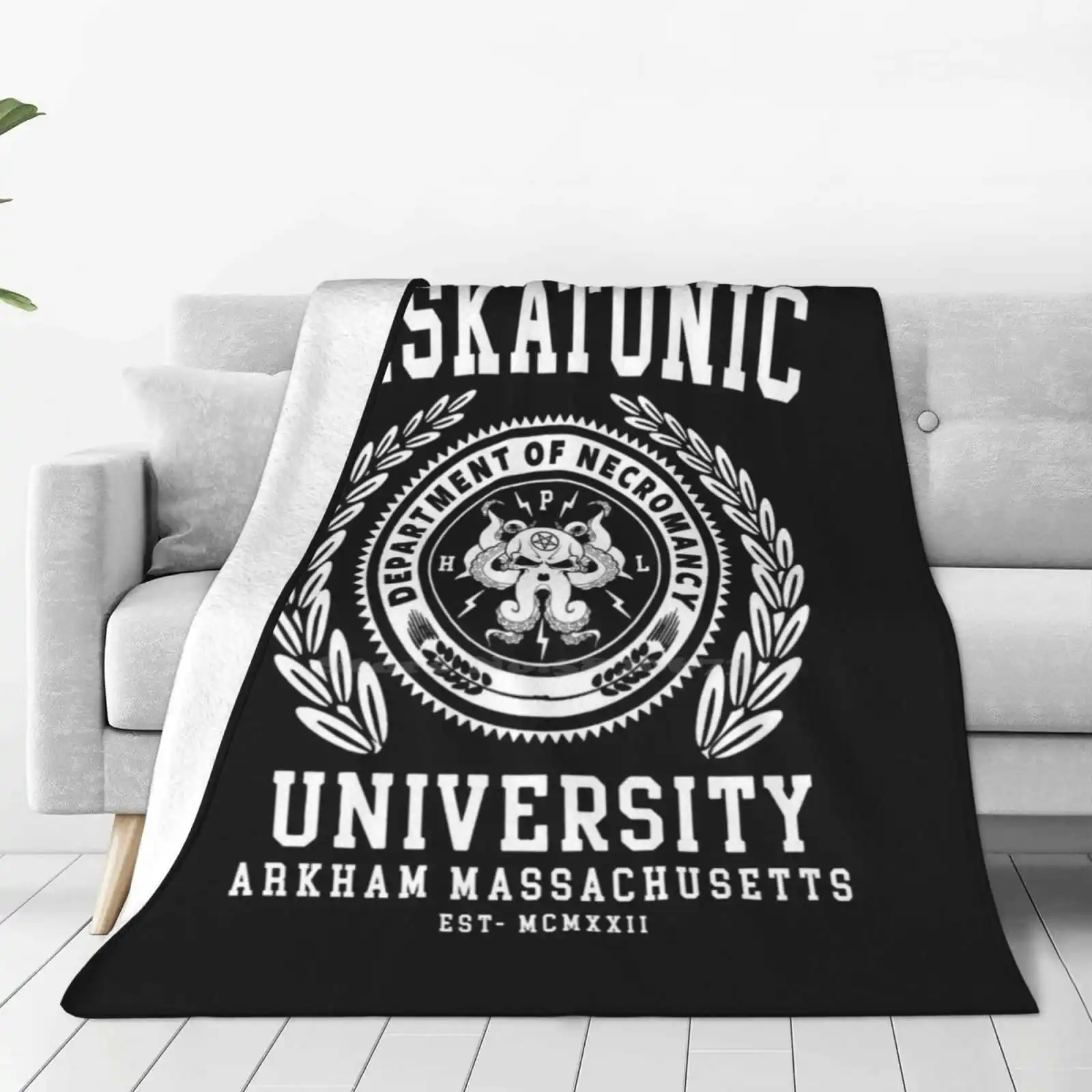 Cthulu And Lovecraft-Miskatonic University Soft Warm Throw Blanket Cthulu Hp Lovecraft Miskatonic University Necronomicon Call