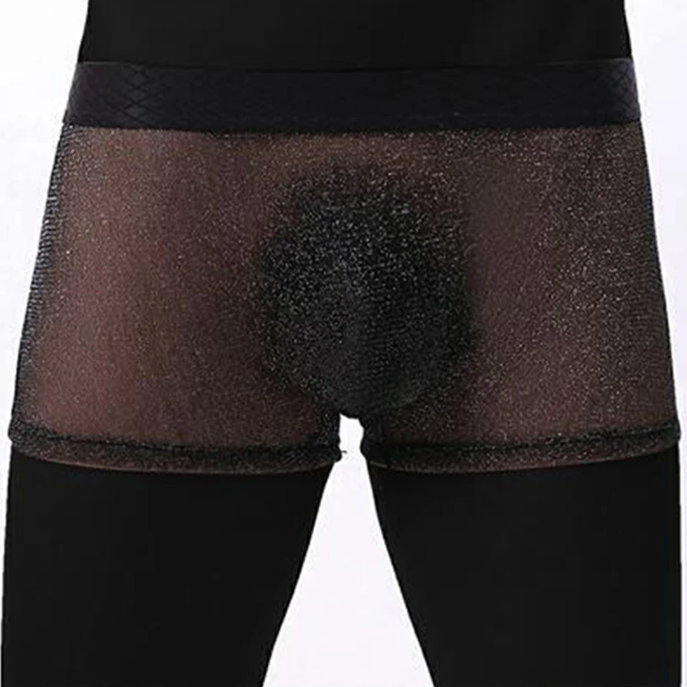 Slips Unterwäsche Pantie Herren Slips Herren Mesh Boxershorts Unterwäsche Durchsichtige Bulge Pouch Stretchy Shorts M 2XL
