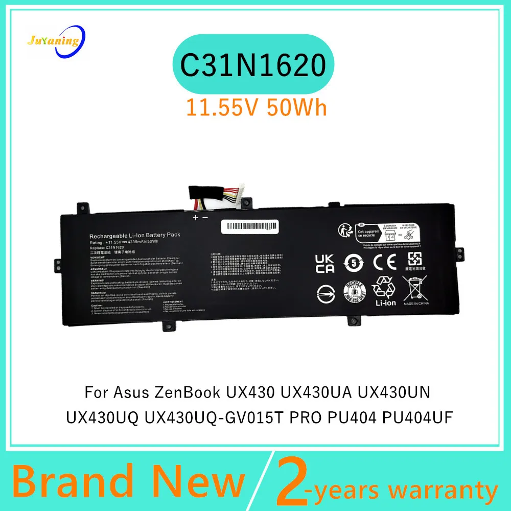 Batería para portátil C31N1620 3ICP5/70/81 para Asus ZenBook UX430 UX430UA UX430UN UX430UQ PRO PU404 PU404UF