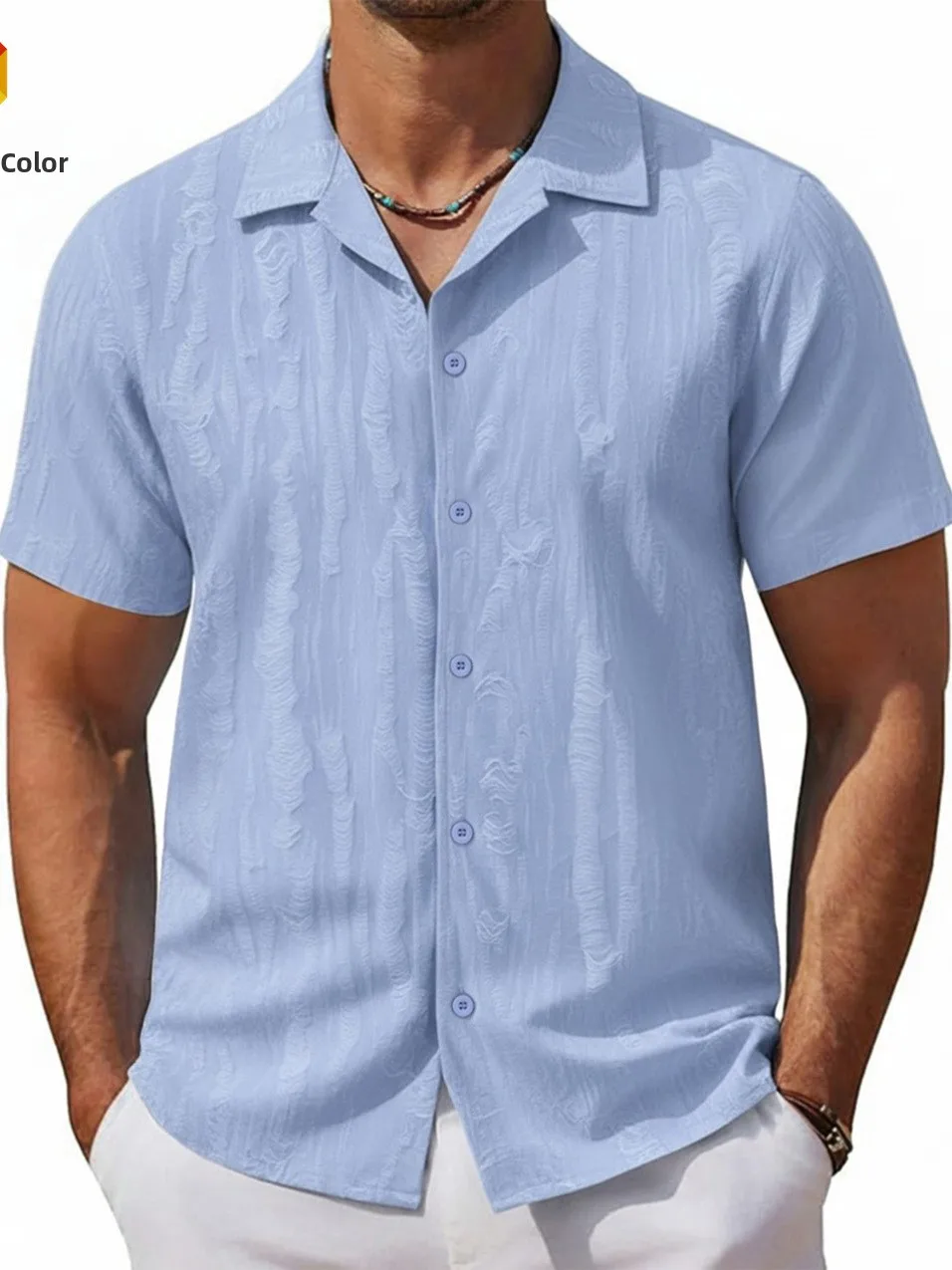 

New 2026 Men's ort Sve Loose Fit Cuban Collar irt Casual Lightweight Polyester Top Unironed f Sve T-irt