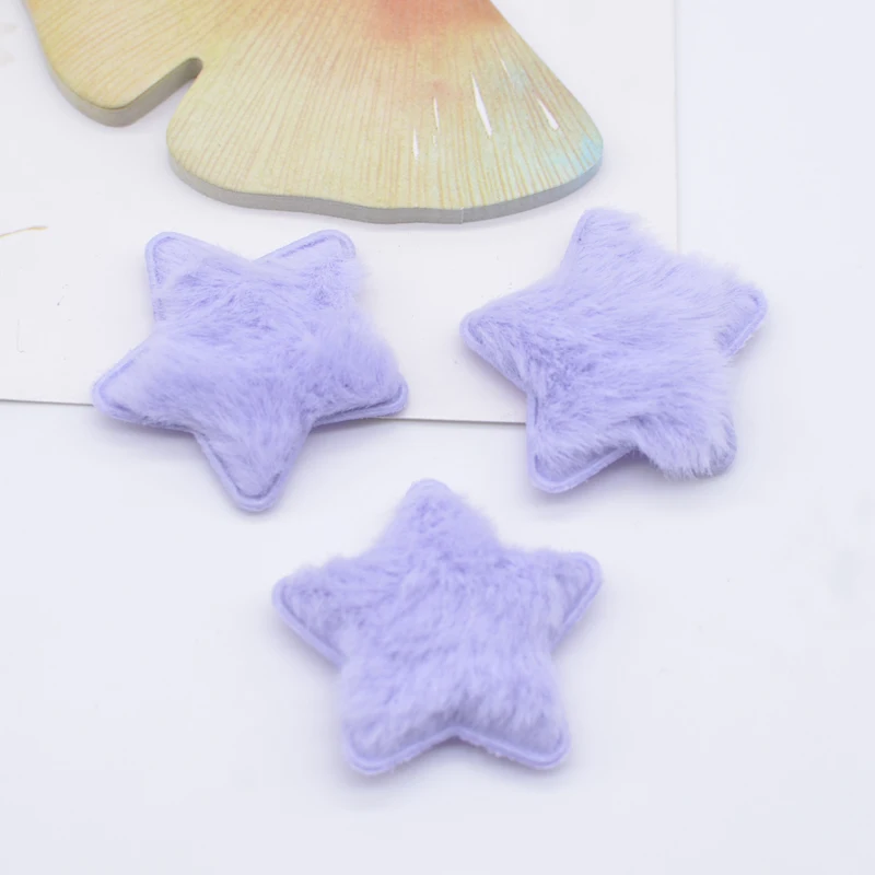 24Pcs 35mm Padded Plush Star Patches for DIY Hat Shoes Cloth Toy Accessories Crafts Baby Headwear Bow Decor Appliques