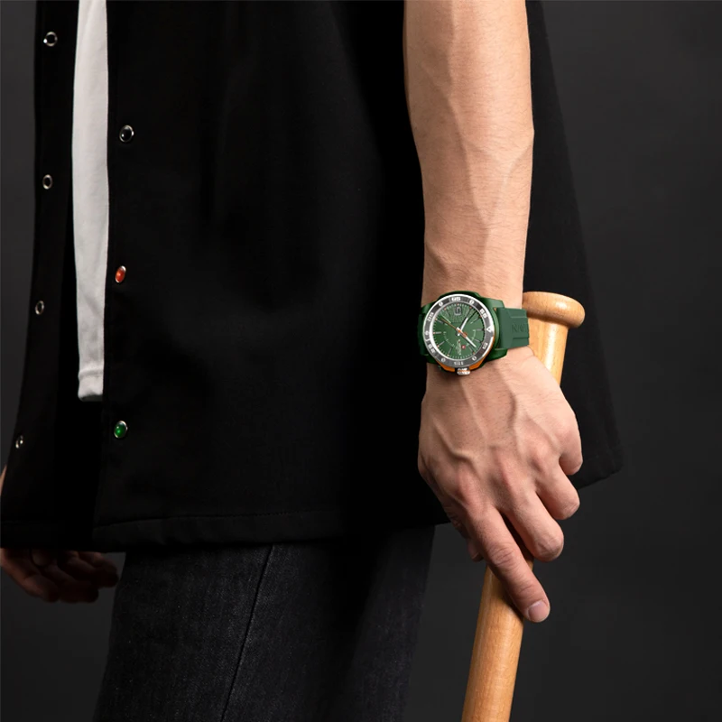 NAVIFORCE NF7112 Simple mode hommes montres Quartz affichage lumineux sport étanche bracelet en Silicone montre-bracelet